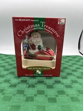 Santa Jingle All The Way Brass Key Handcrafted Christmas Treasurers Ornament